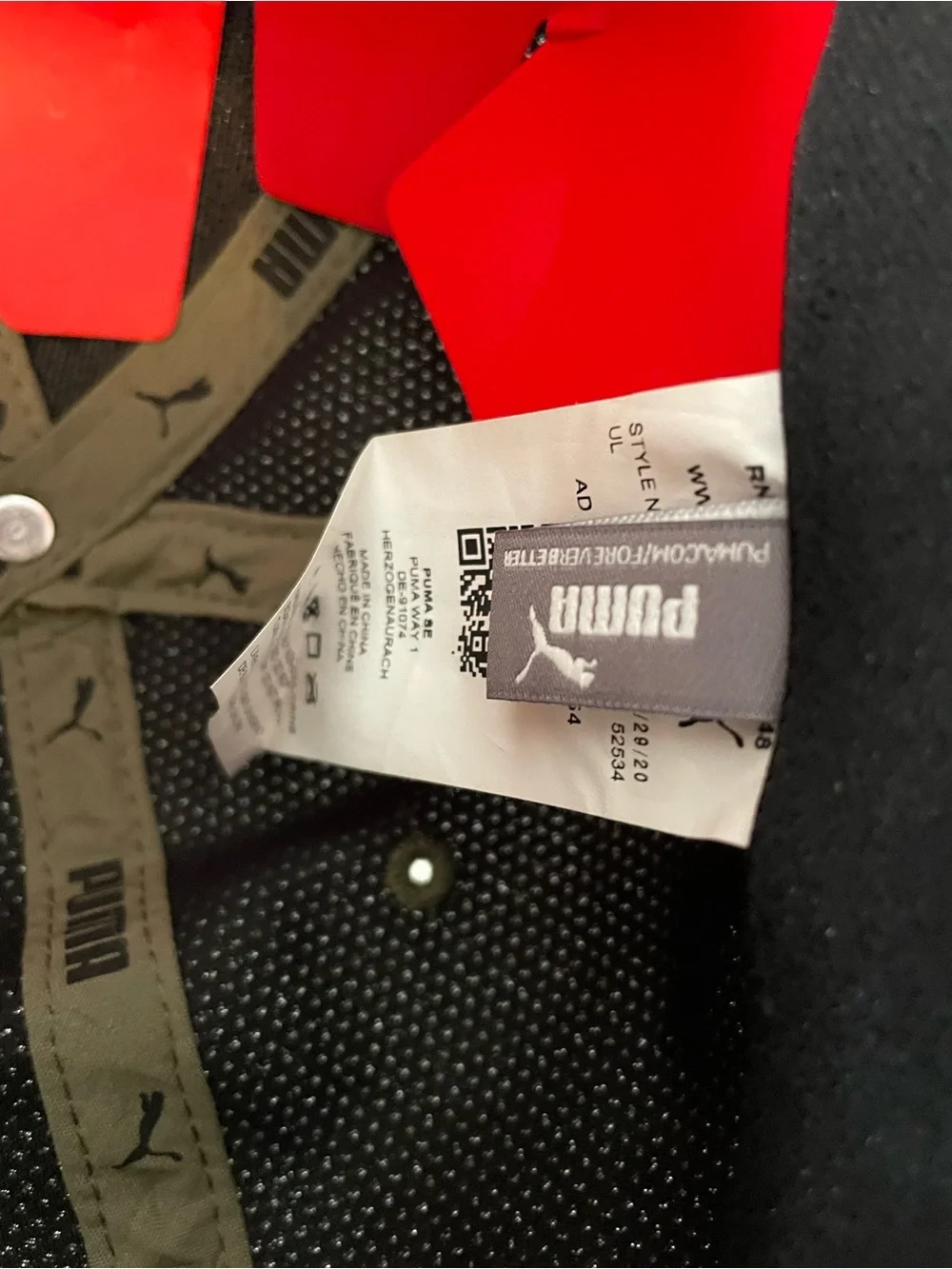 PUMA Olive Green Baseball Cap with Black Logo
